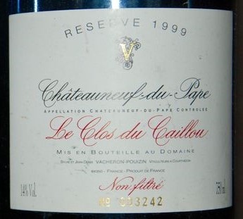 Le Clos Du Caillou - Chateauneuf-du-Pape La Reserve 1999 (750ml)